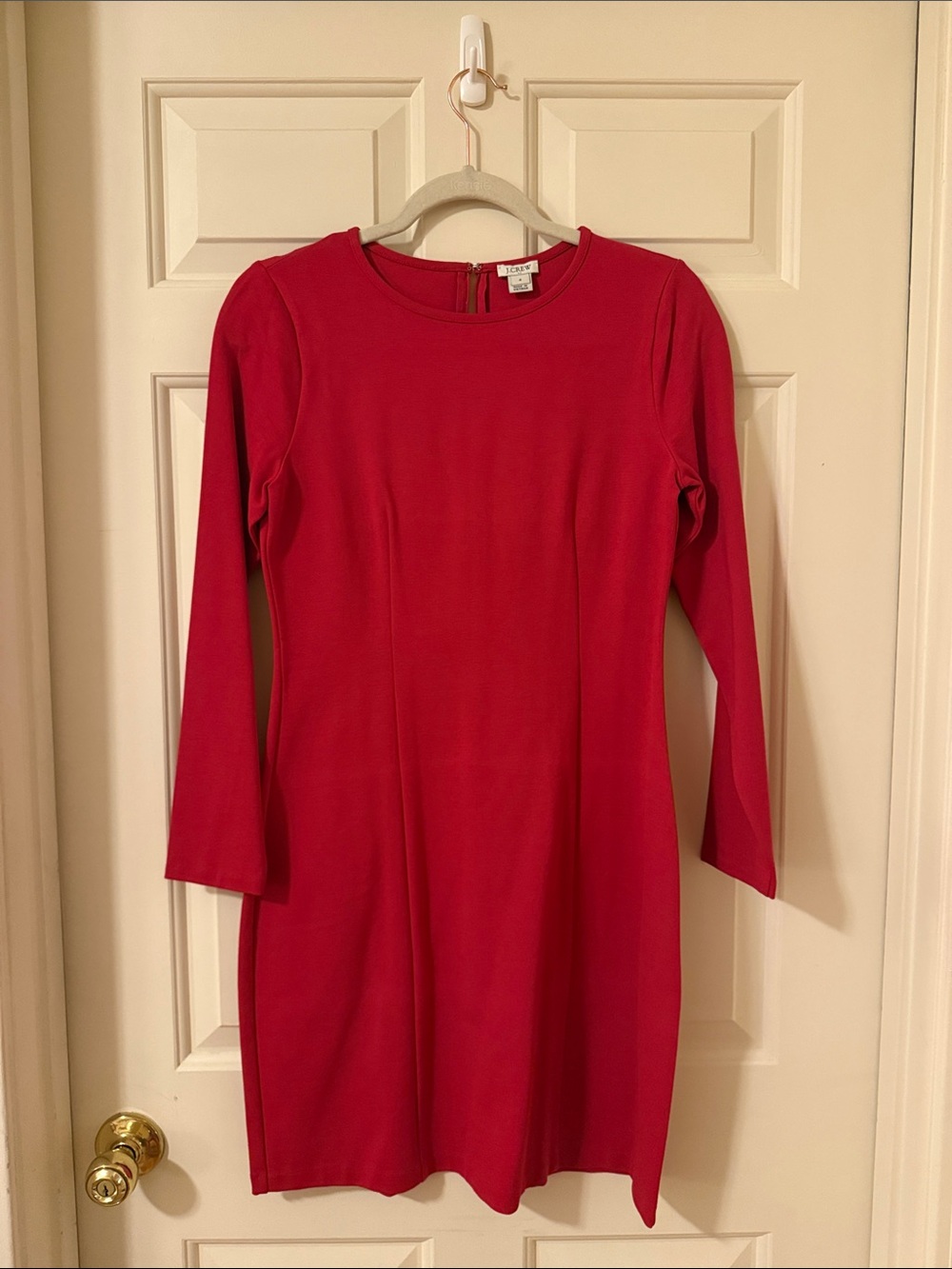 J. Crew Red Long-Sleeve Sheath Dress